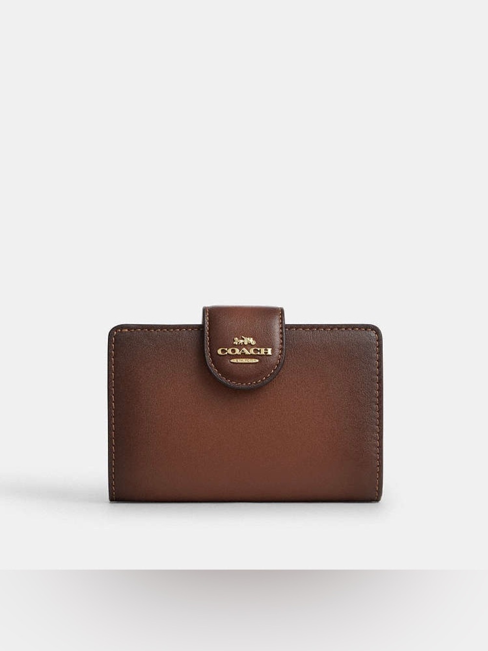 Coach Medium Corner Zip Wallet in redwood NEW